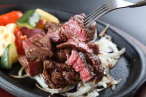 ブログ a fork on a plate of meat